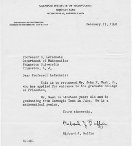 Nash recommend letter
